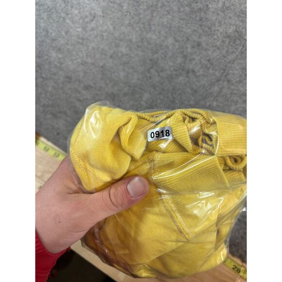 Vintage 60s Blank Plain Short Sleeve Sweatshirt Men Large Yellow Crewneck - Picture 7 of 7